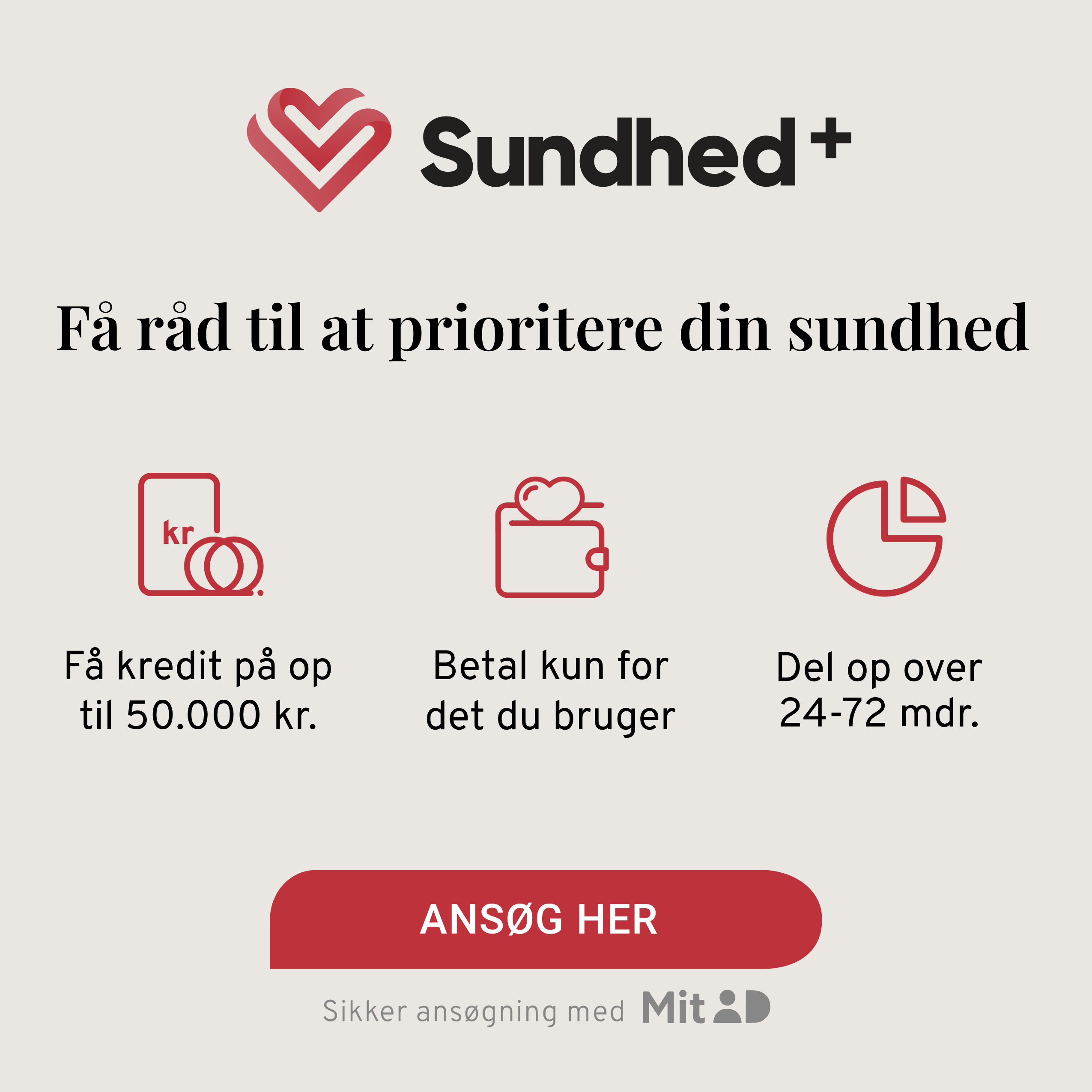 Ansøg om Sundhed+ kredit
